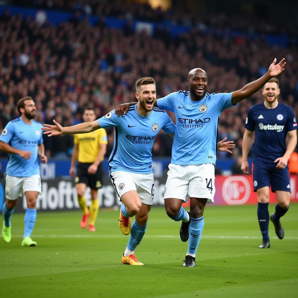 Man City bùng nổ bàn thắng vào lưới Schalke 04