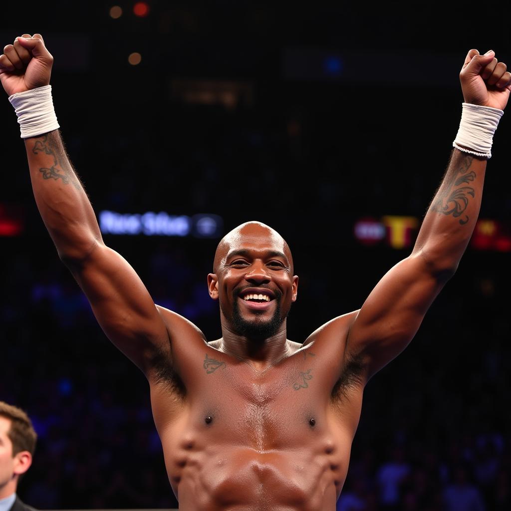 Mayweather ăn mừng chiến thắng