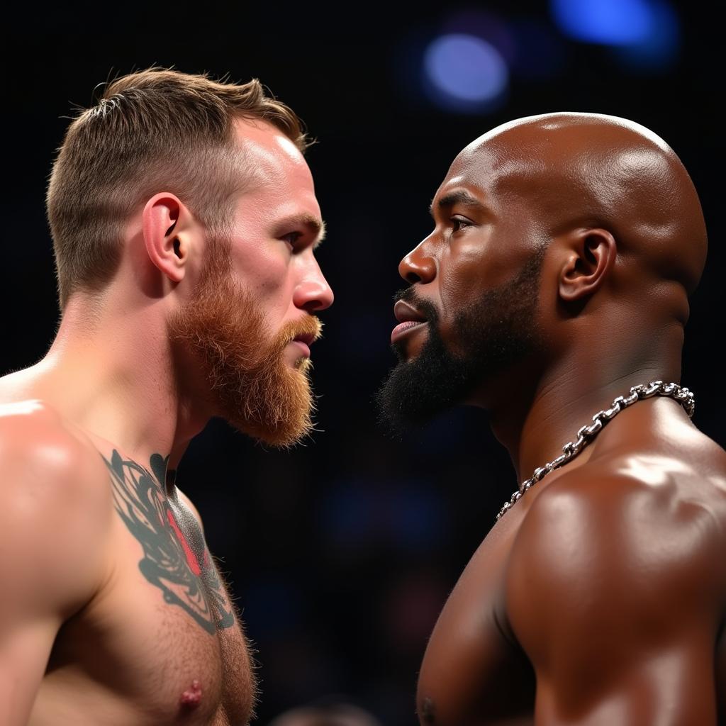 McGregor và Mayweather đối đầu căng thẳng trên sàn đấu