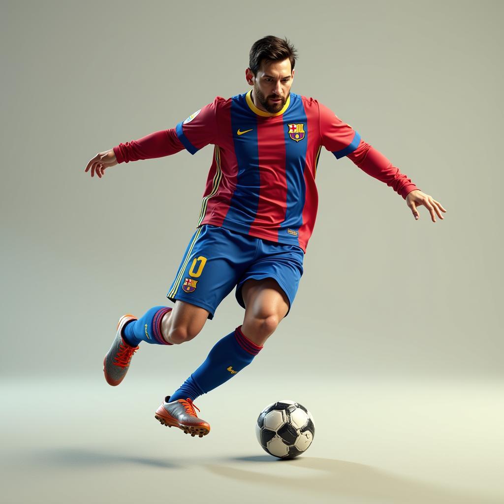 Messi thể hiện kỹ thuật điêu luyện trong không gian 3D