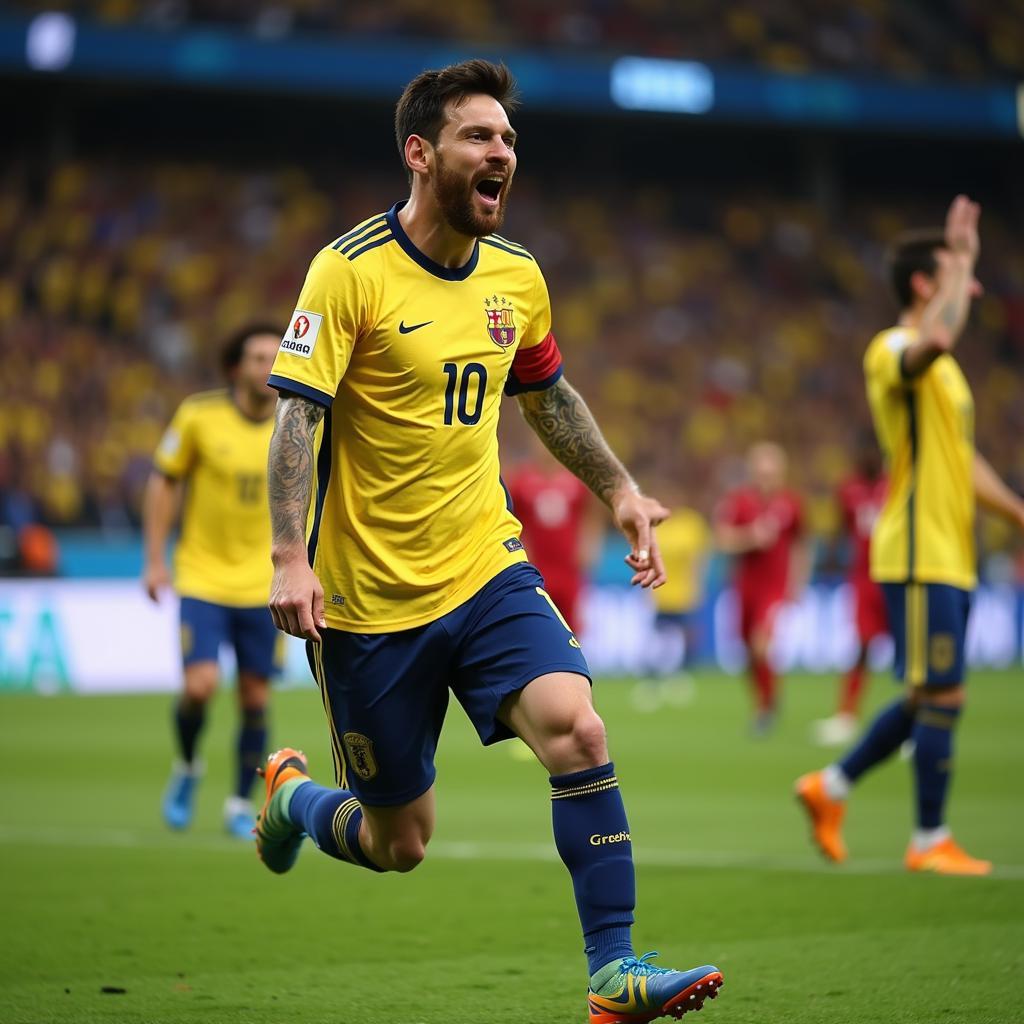 Messi tỏa sáng trong trận Argentina vs Colombia