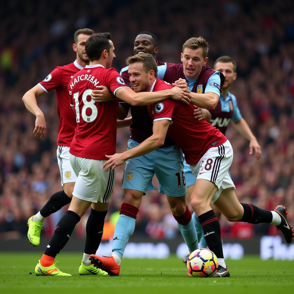 Trận đấu kịch tính giữa MU và Burnley