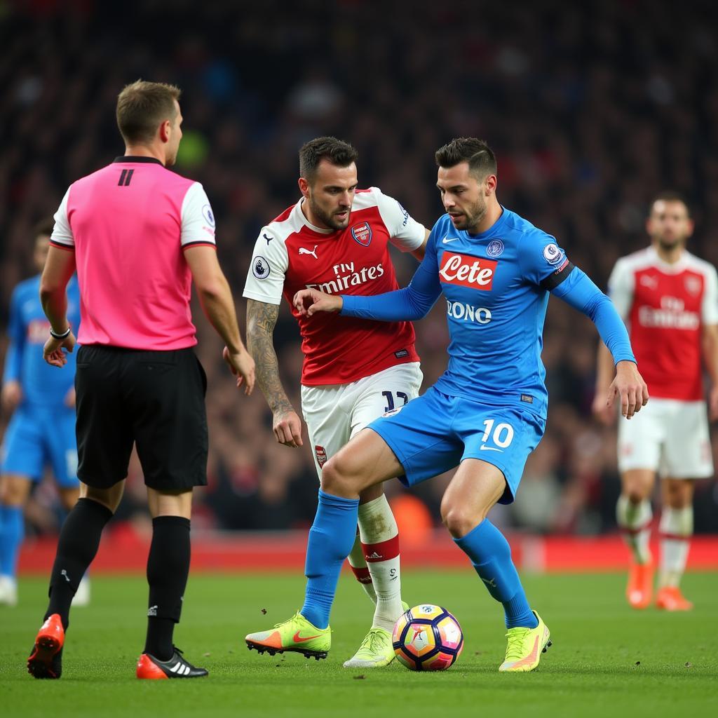 Tình huống gay cấn Napoli vs Arsenal