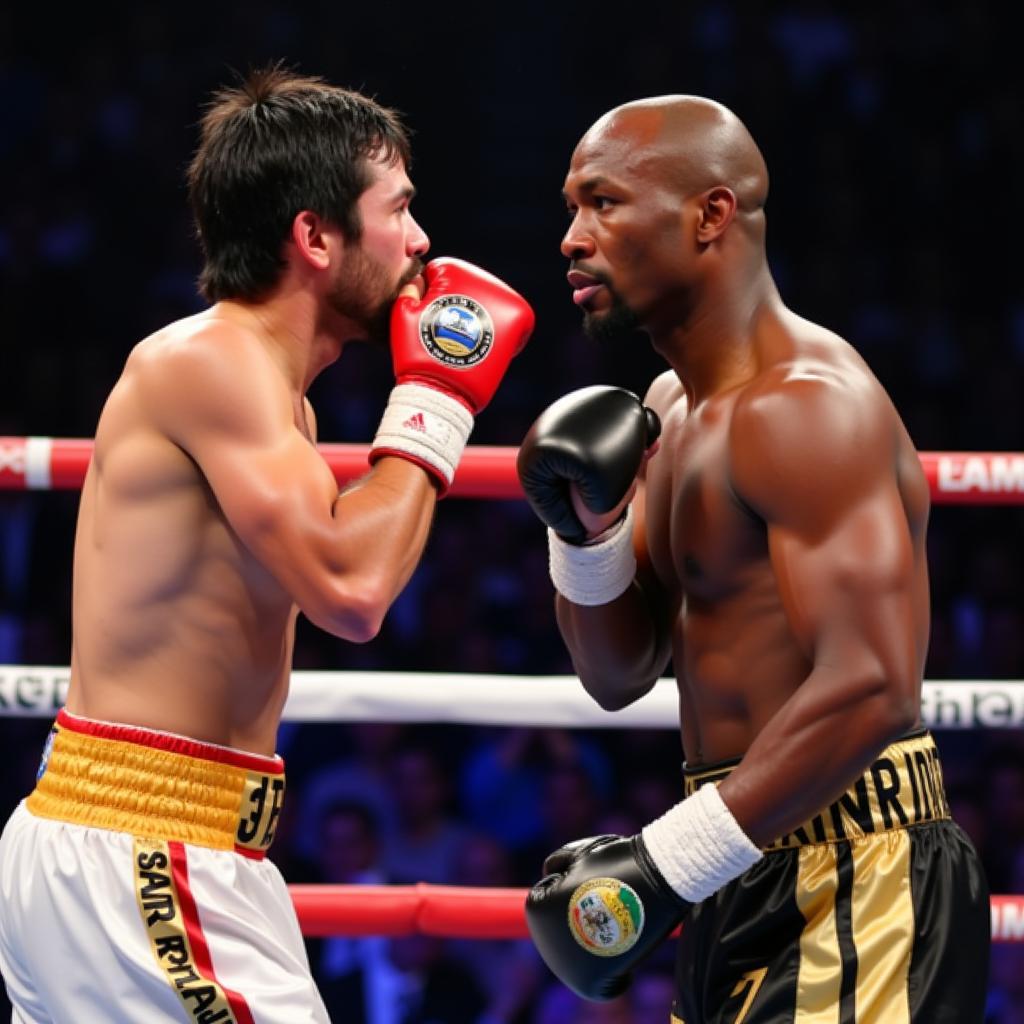 Pacquiao và Mayweather trong trận đấu thế kỷ