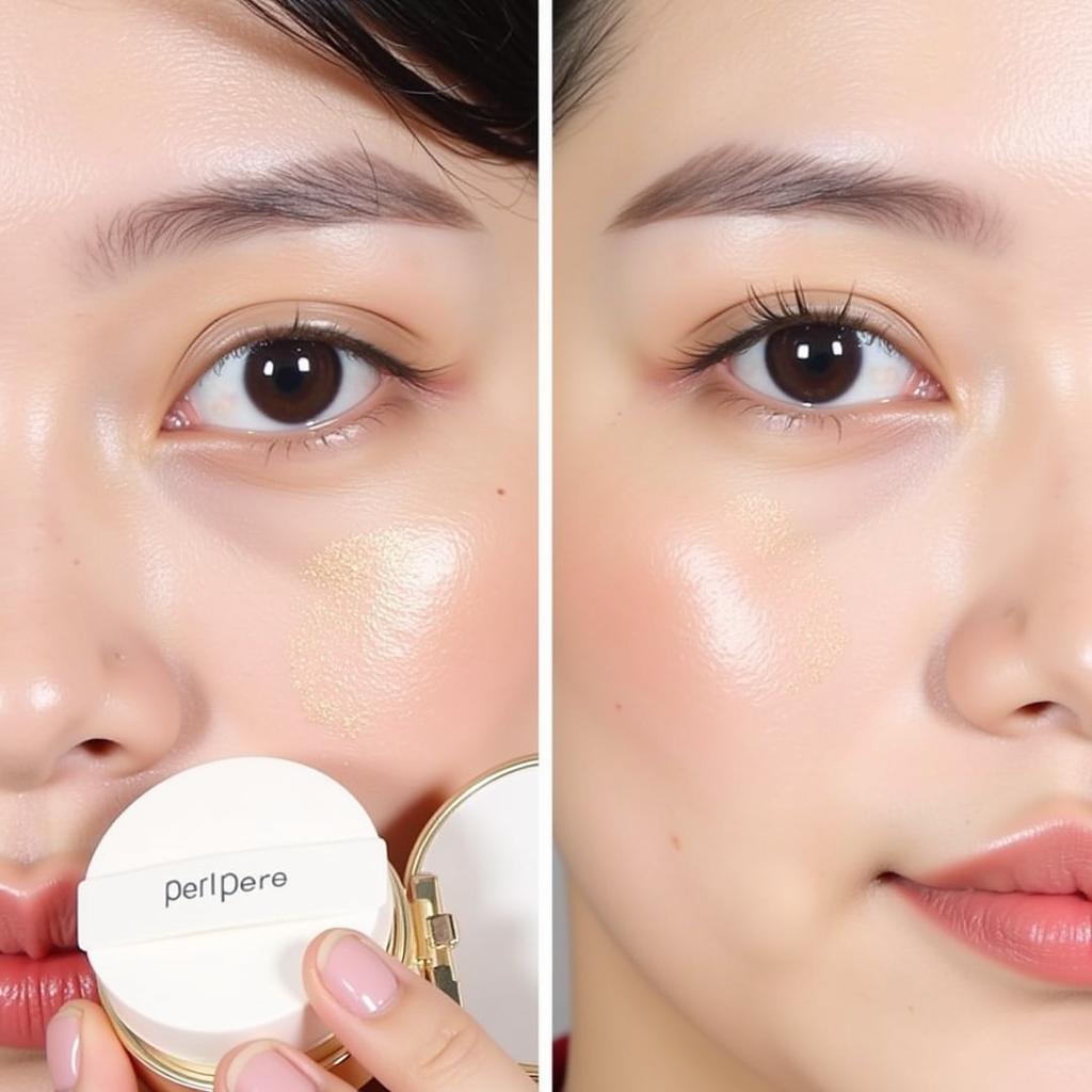 Peripera Ah Much Real My Cushion Highlighter Application