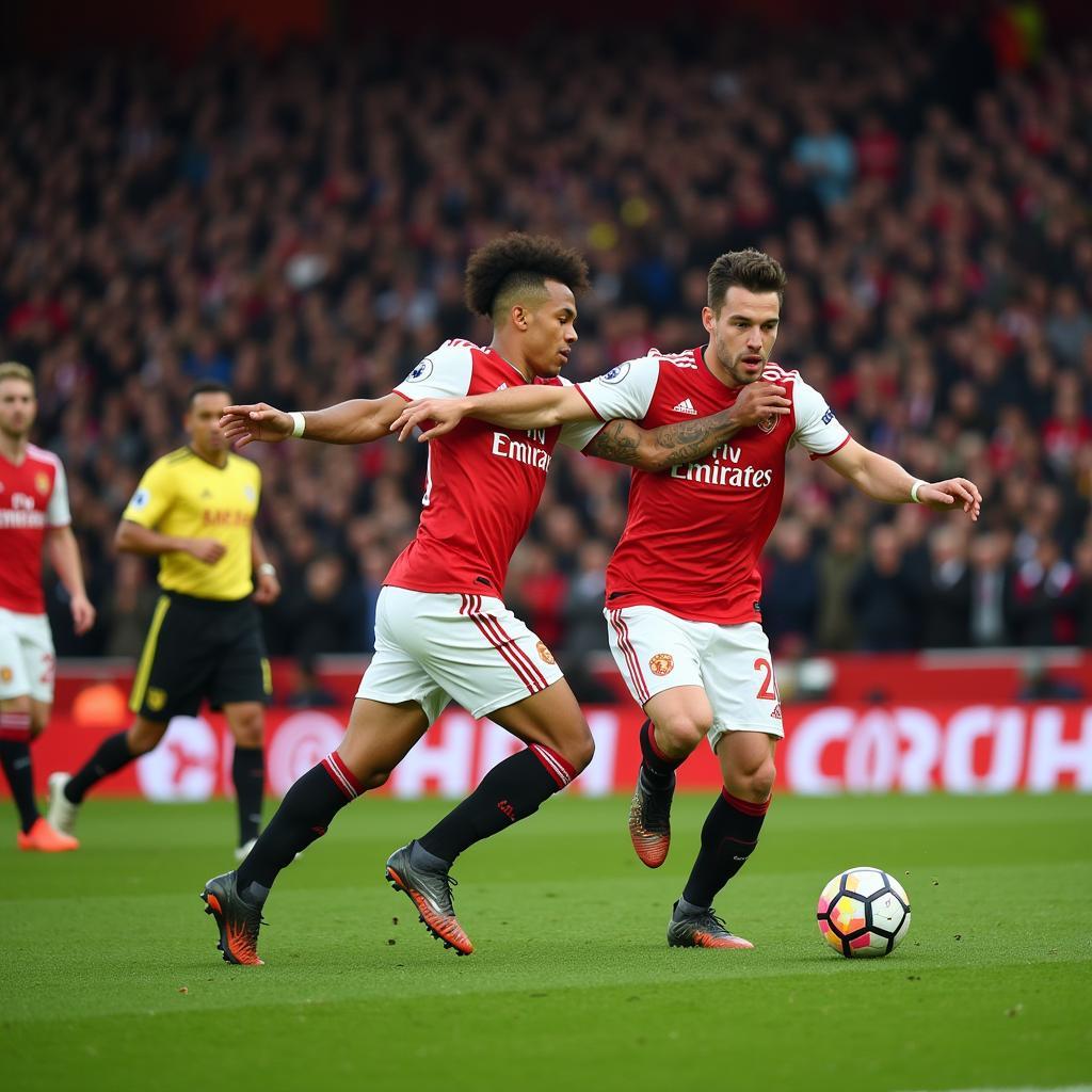 Pha bóng đẹp mắt trong trận MU vs Arsenal