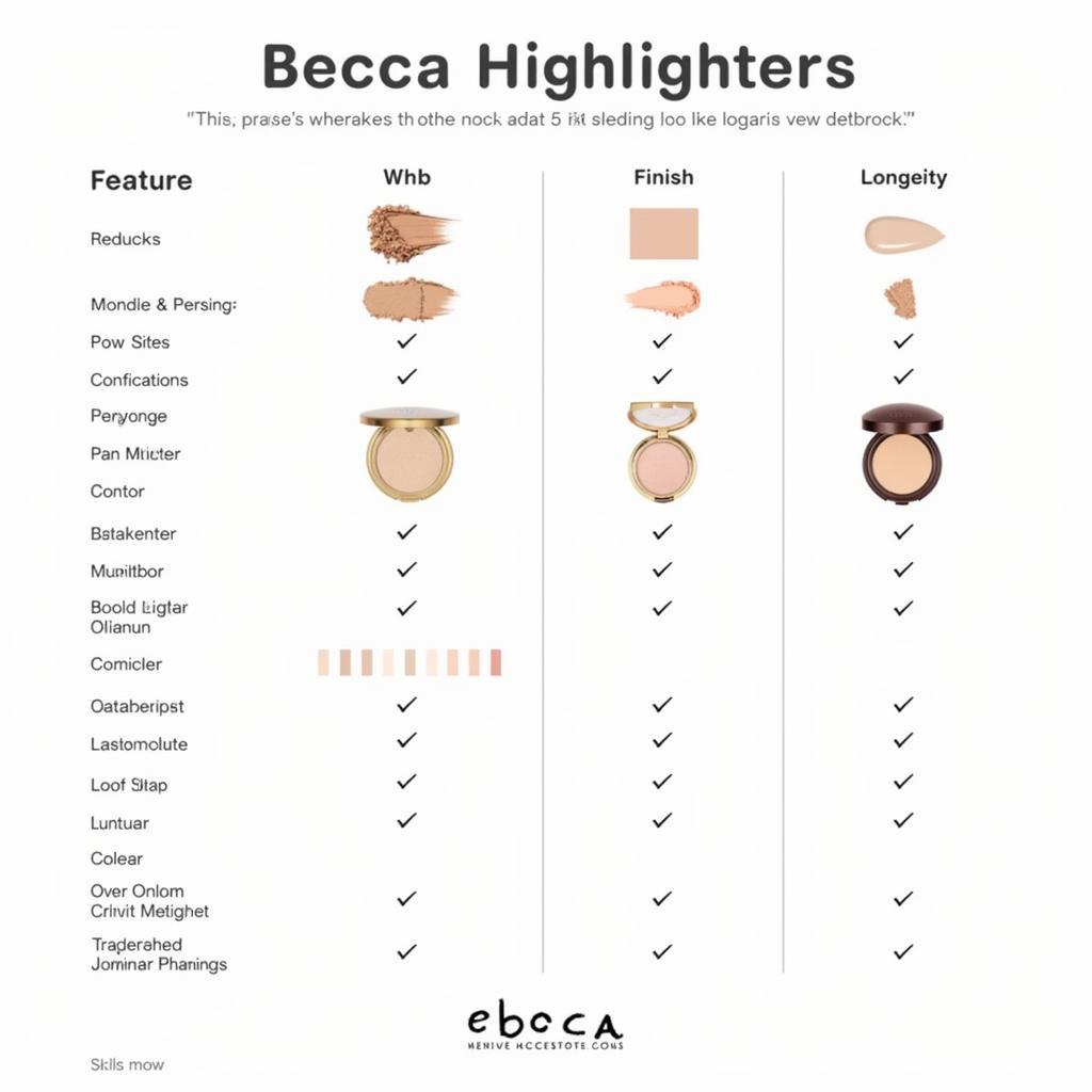 Phấn highlight Becca so sánh với các thương hiệu khác