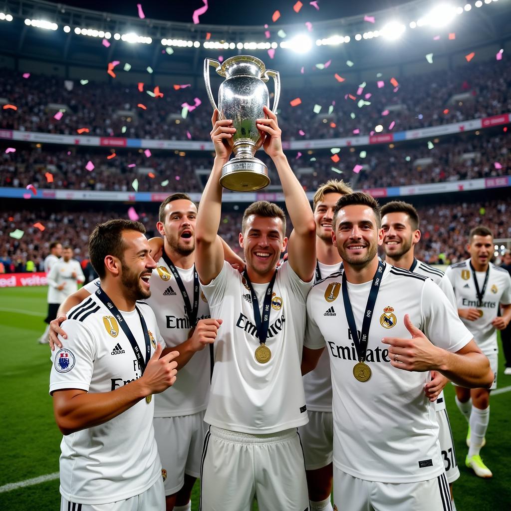 Niềm vui chiến thắng của Real Madrid sau trận Super Cup