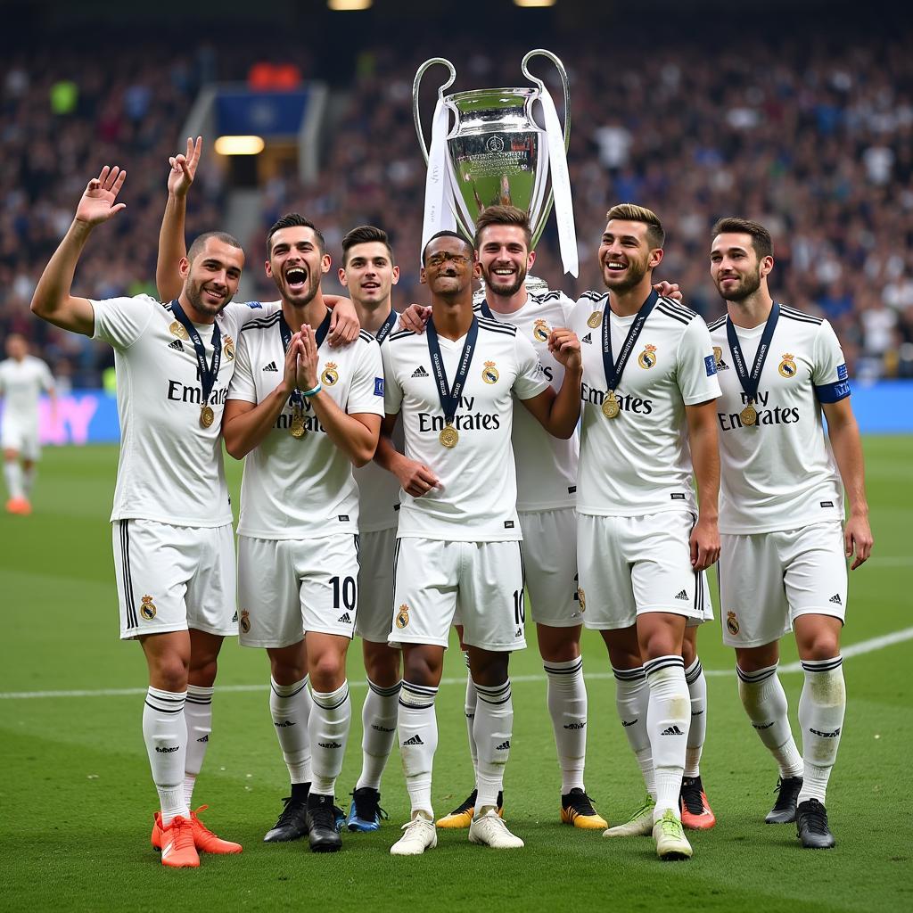 Real Madrid ăn mừng chức vô địch Champions League 2018