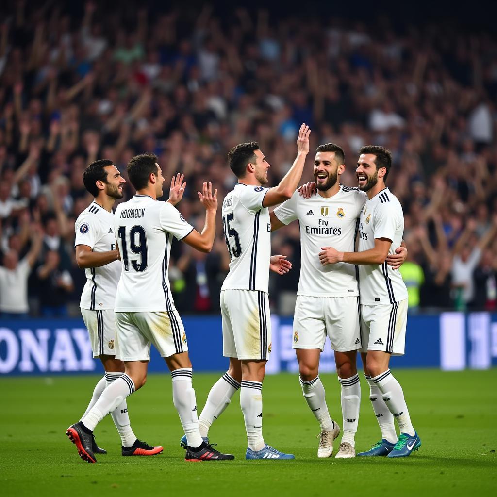 Real Madrid vs Juventus ăn mừng chiến thắng