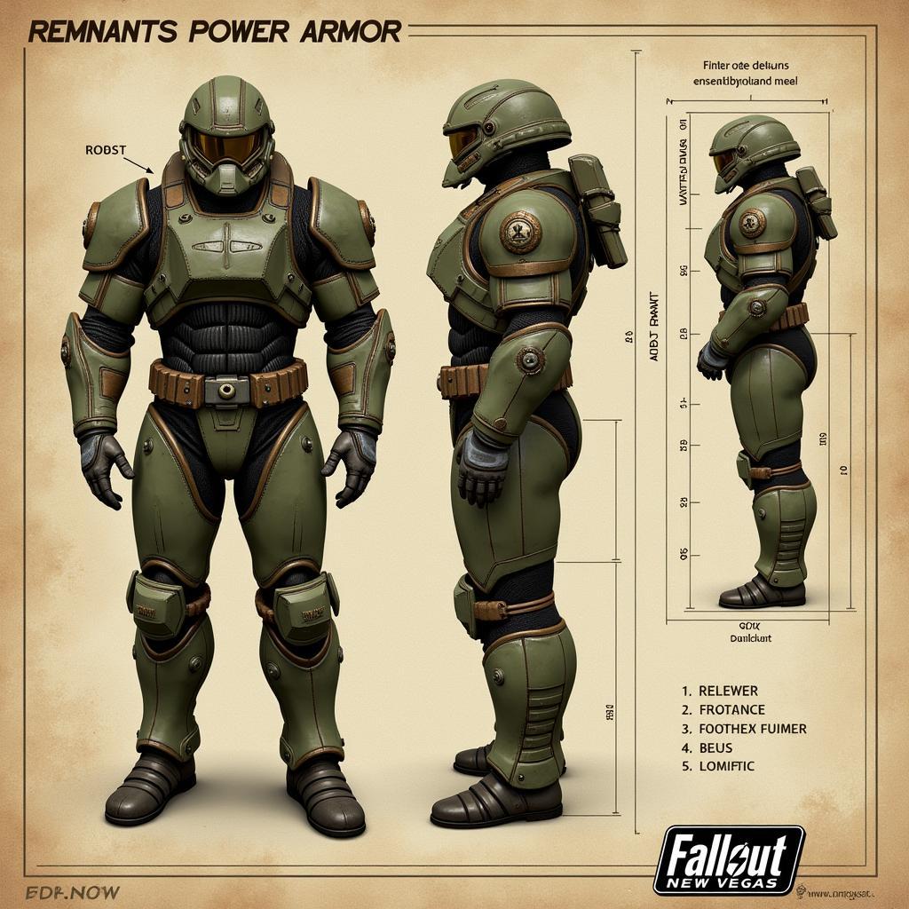 Bộ giáp Remnants Power Armor trong Fallout New Vegas