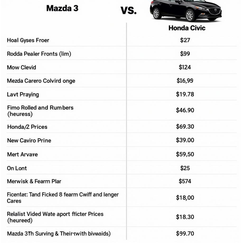 So sánh giá bán Mazda 3 và Honda Civic