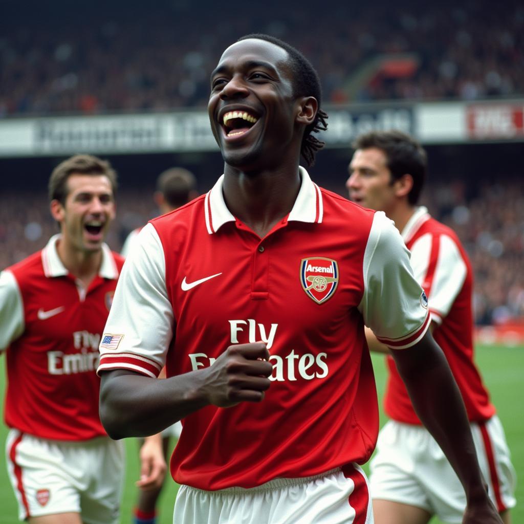 Sol Campbell ăn mừng chiến thắng cùng Arsenal