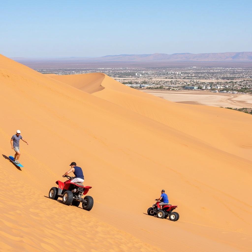 Trượt cát và lái xe địa hình tại Swakopmund Namibia, hoạt động mạo hiểm, điểm nổi bật du lịch Namibia