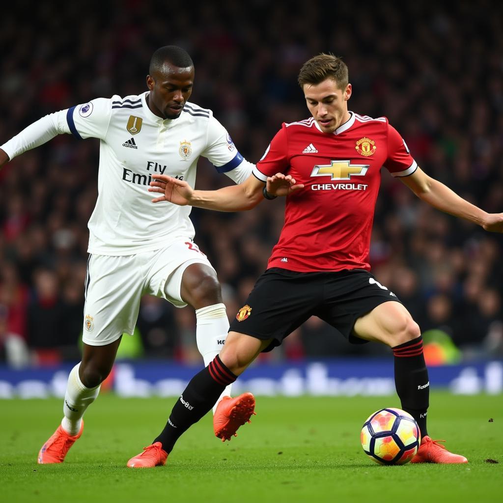 Hàng phòng ngự Swansea chống trả quyết liệt trước sức ép của Man Utd