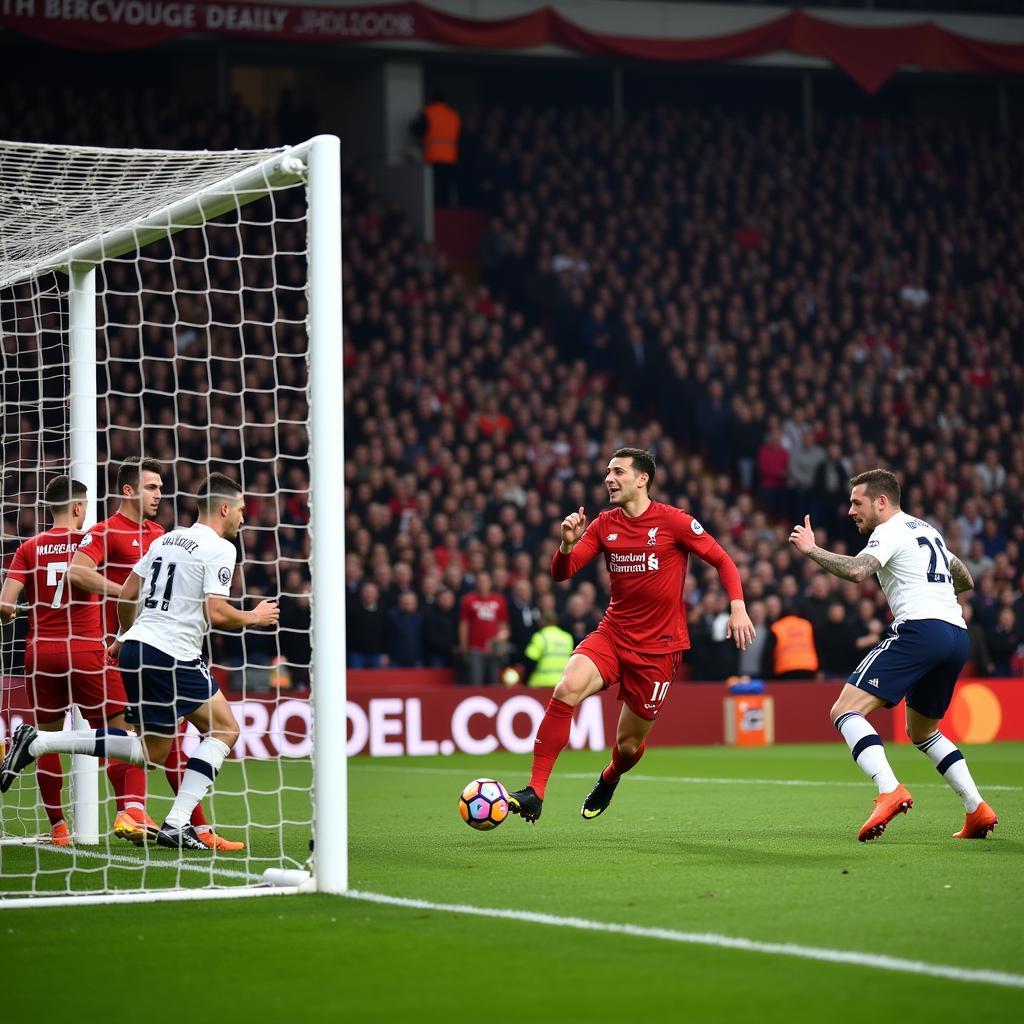 Bàn thắng đẹp mắt trong trận đấu Tottenham vs Liverpool