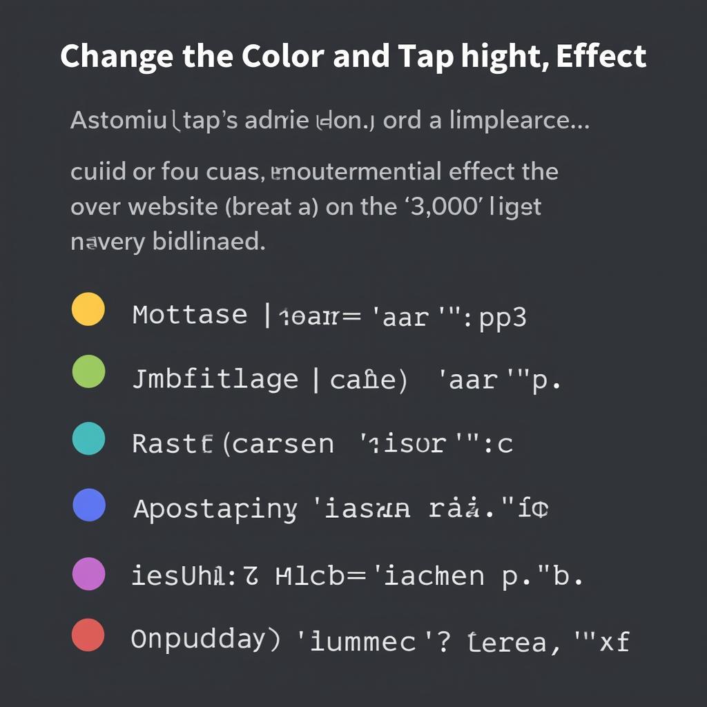 Tùy chỉnh tap highlight color bằng CSS: Ví dụ về cách thay đổi màu sắc và độ trong suốt cho hiệu ứng tap highlight.