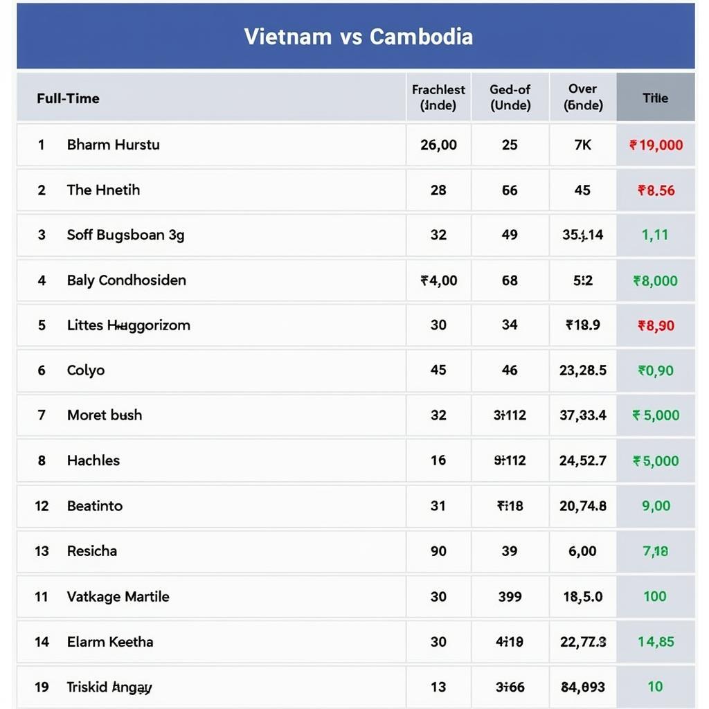 Tỷ lệ kèo trận đấu giữa Việt Nam và Campuchia