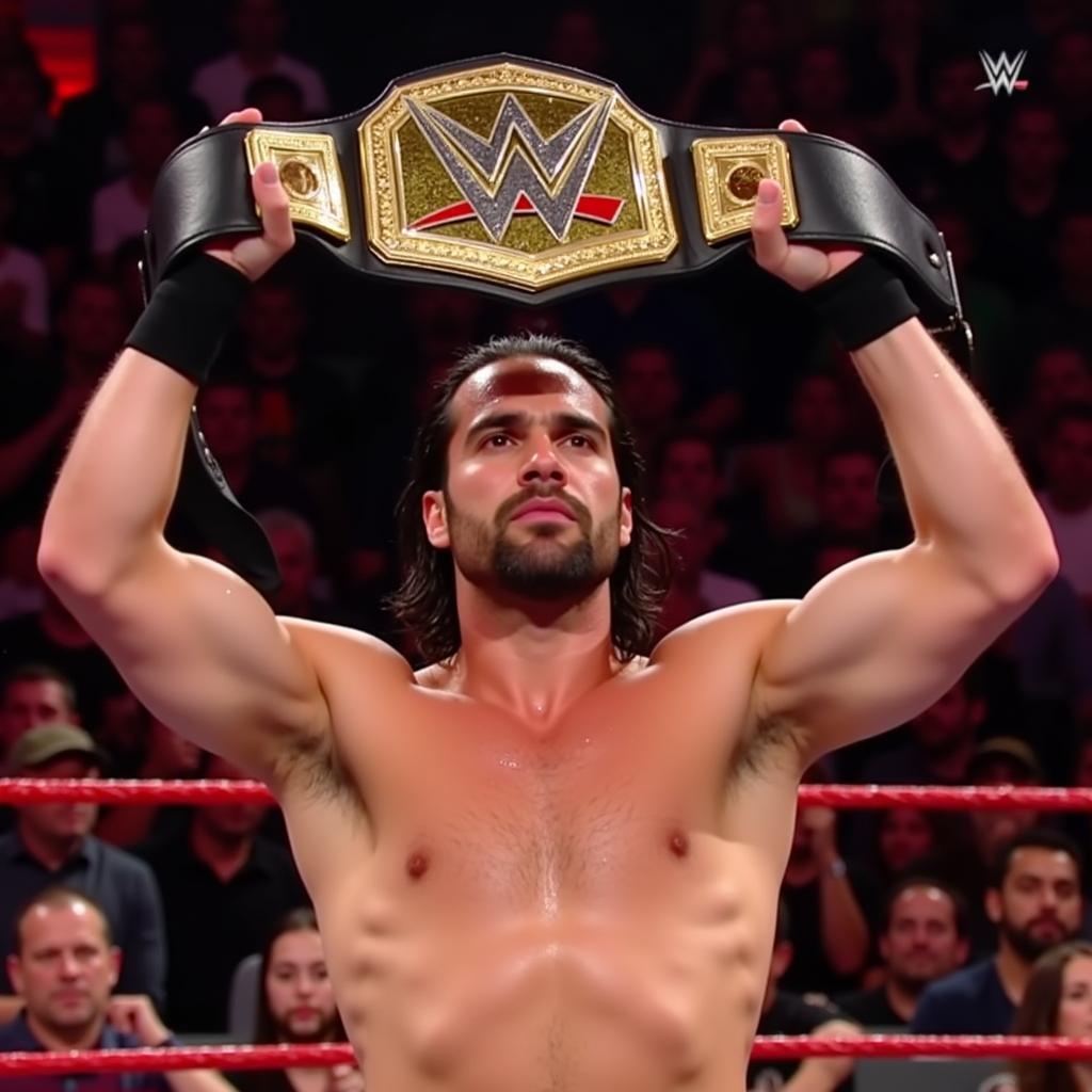 Seth Rollins with the Intercontinental Championship on WWE Raw 2018