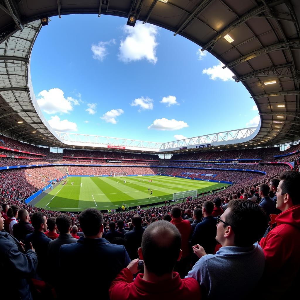 Cổ động viên hai đội Bournemouth và Chelsea trên khán đài