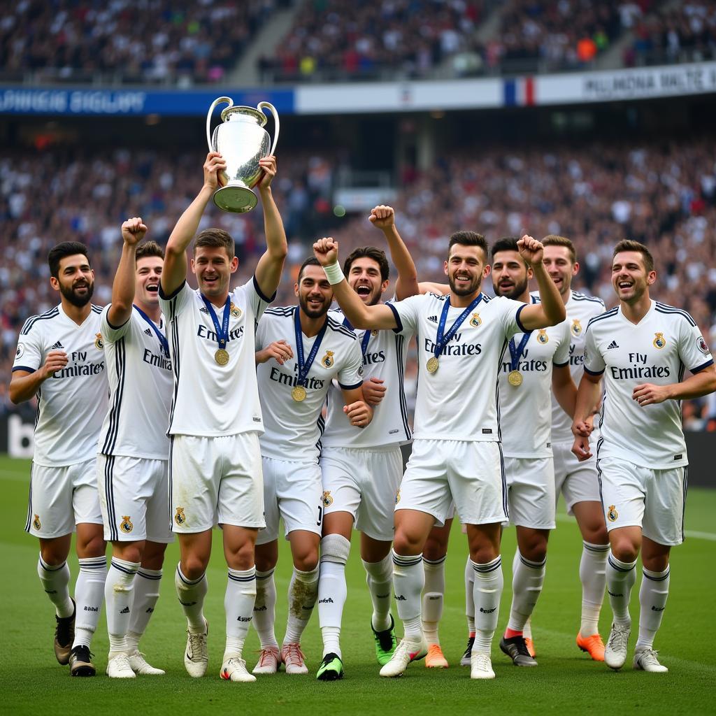 Real Madrid Celebrating a Champions League Victory